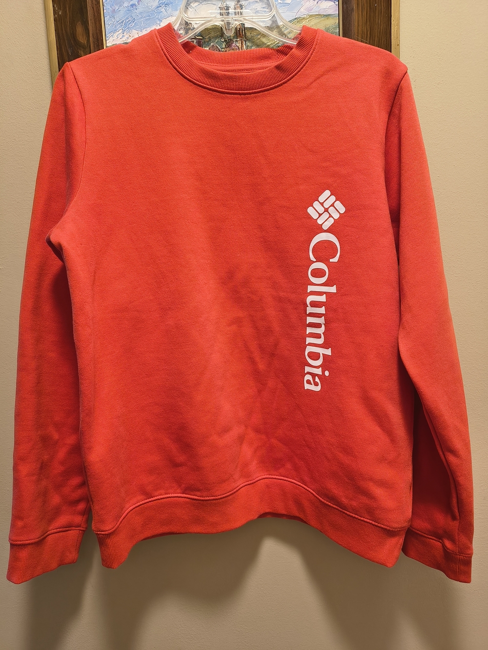 Columbia Women's Tangerine Crewneck Sweatshirt with Vertical Logo